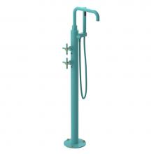 Rubinet 3GGNCAQNB - Floor Mount Tub Filler With Hand Held Shower