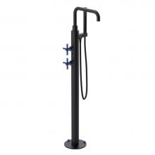 Rubinet 3GGNCMBBJ - Floor Mount Tub Filler With Hand Held Shower