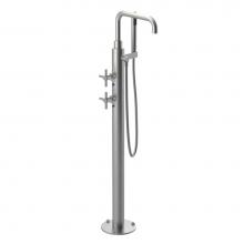 Rubinet 3GGNCSNPN - Floor Mount Tub Filler With Hand Held Shower