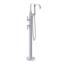 Rubinet 3GGNLMWSG - Floor Mount Tub Filler with Hand Held Shower