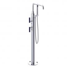 Rubinet 3GGNLSCMD - Floor Mount Tub Filler with Hand Held Shower