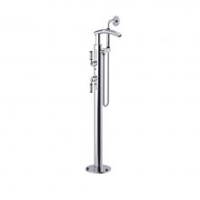 Rubinet 3GHOLCHOB - Floor Mount Tub Filler with Hand Held Shower