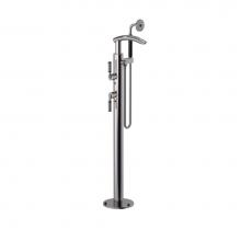 Rubinet 3GHOLPNBK - Floor Mount Tub Filler with Hand Held Shower