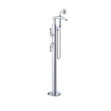 Rubinet 3GHOLSCOB - Floor Mount Tub Filler with Hand Held Shower