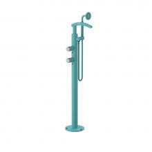 Rubinet 3GHORAQPN - Floor Mount Tub Filler With Hand Held Shower