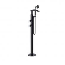 Rubinet 3GHORBKCH - Floor Mount Tub Filler With Hand Held Shower