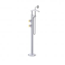 Rubinet 3GHORMWGD - Floor Mount Tub Filler With Hand Held Shower