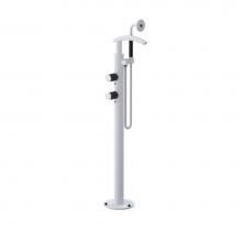 Rubinet 3GHORMWMB - Floor Mount Tub Filler With Hand Held Shower