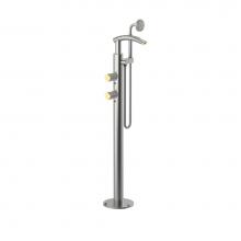 Rubinet 3GHORSNGD - Floor Mount Tub Filler With Hand Held Shower