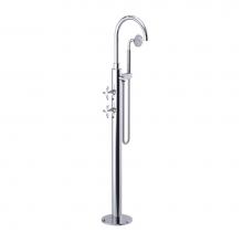 Rubinet 3GLACCHCH - Floor Mount Tub Filler With Hand Held Shower