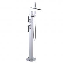 Rubinet 3GRSLCHMB - Floor Mount Tub Filler- with Hand Held Shower