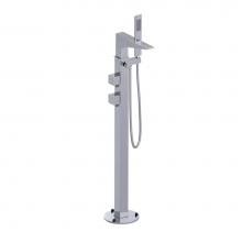 Rubinet 3GRSQCHOB - Floor Mount Tub Filler With Hand Held Shower