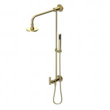 Rubinet 4UGN1GDABM - Bar With Inlet At Diverter. Includes Lasalle Shower Head, 12'' Shower Arm, 30'&apos