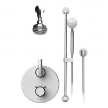 Rubinet T20HOLGDGD - Temperature Control Shower With Two Way Diverter & Shut-Off, Hand Held Shower, Bar, Integral S