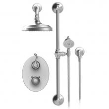 Rubinet T21ETLSNSN - Temperature Control Shower With Two Way Diverter & Shut-Off, Hand Held Shower, Bar, Integral S