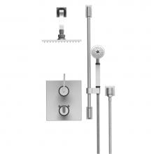 Rubinet T21RTLSNSN - Temperature Control Shower with Two Way Diverter & Shut-Off, Hand Held Shower, Adjustable Slid