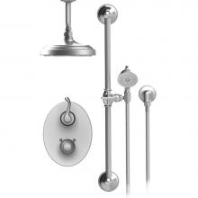 Rubinet T22ETLSNSN - Temperature Control Shower With Two Way Diverter & Shut-Off, Hand Held Shower, Bar, Integral S