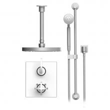 Rubinet T22LALCHCH - Temperature Control Shower With Two Way Diverter & Shut-Off, Hand Held Shower, Bar, Integral S