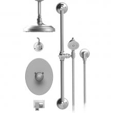 Rubinet T28ETLCHCH - Temperature Control Shower With Two Way Diverter & Shut-Off, With One Seperate Volume Control,
