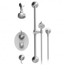 Rubinet T40ETLCHCH - Temperature Control Shower With Two Seperate Volume Controls, Aquatron Shower Head, Bar Integral S