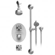 Rubinet T40FMCSNSN - Temperature Control Shower With Two Seperate Volume Controls, Aquatron Shower Head, Bar, Integral