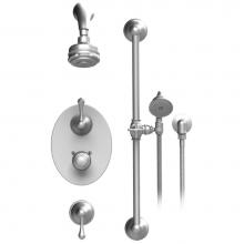 Rubinet T40FMLCHCH - Temperature Control Shower With Two Seperate Volume Controls, Aquatron Shower Head, Bar, Integral