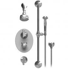 Rubinet T40JSSGDGD - Temperature Control Shower With Two Seperate Volume Controls, Aquatron Shower Head, Bar, Integral