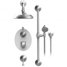 Rubinet T41FMLSNGD - Temperature Control Shower With Two Seperate Volume Controls, Aquatron Shower Head, Bar, Integral