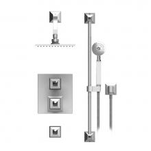 Rubinet T41ICQTBTB - Temperature Control Shower With Two Seperate Volume Controls, Fixed Shower Head, Bar, Integral Sup