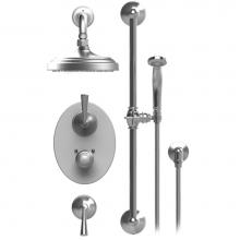 Rubinet T41JSLBBBB - Temperature Control Shower With Two Seperate Volume Controls, Aquatron Shower Head, Bar, Integral