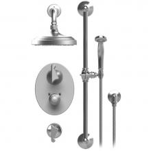 Rubinet T41JSSGDGD - Temperature Control Shower With Two Seperate Volume Controls, Aquatron Shower Head, Bar, Integral