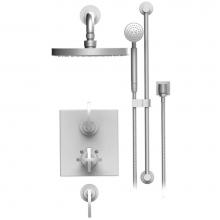 Rubinet T41LALBBBB - Temperature Control Shower With Two Seperate Volume Controls, Fixed Shower Head Bar, Integral Supp