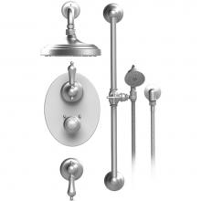 Rubinet T41RMLSNGD - Temperature Control Shower With Two Seperate Volume Controls, Aquatron Shower Head, Bar, Integral