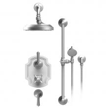 Rubinet T41RVLACMACM - Temperature Control Shower With Two Seperate Volume Controls, Fixed Shower Head,  Bar, Integral Su