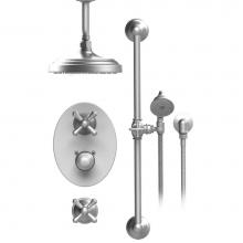 Rubinet T42FMCSNSN - Temperature Control Shower With Two Seperate Volume Controls, Aquatron Shower Head, Bar, Integral