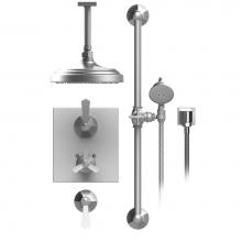 Rubinet T42HXLBBBB - Temperature Control Shower With Two Seperate Volume Controls, Shower Head, Bar, Integral Supply &a