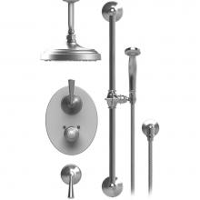 Rubinet T42JSLCHBB - Temperature Control Shower With Two Seperate Volume Controls, Aquatron Shower Head, Bar, Integral