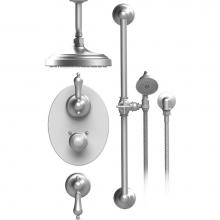 Rubinet T42RMLGDGD - Temperature Control Shower With Two Seperate Volume Controls, Aquatron Shower Head, Bar, Integral