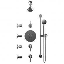 Rubinet T45HOLCHCH - Temperature Control Shower With Three Seperate Volume Controls, Lasalle Shower Head, Bar, Integral