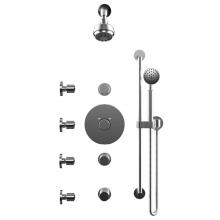 Rubinet T45HORCHCH - Temperature Control Shower With Three Seperate Volume Controls, Lasalle Shower Head, Bar, Integral