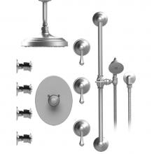 Rubinet T47FMLCHCH - Temperature Control Shower With Three Seperate Volume Controls, Fixed Shower Head, Bar, Integral S