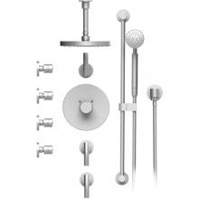 Rubinet T47HOLCHBK - Temperature Control Shower With Three Seperate Volume Controls, Lasalle Shower Head, Bar, Integral