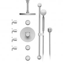 Rubinet T47HORCHCH - Temperature Control Shower With Three Seperate Volume Controls, Lasalle Shower Head, Bar, Integral