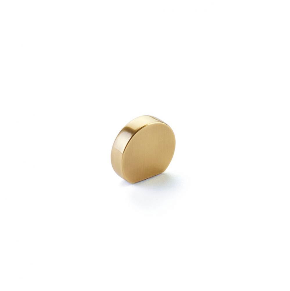 Knob, Modern Oval, Vintage Brass, 1'' Width, 7/8'' cc