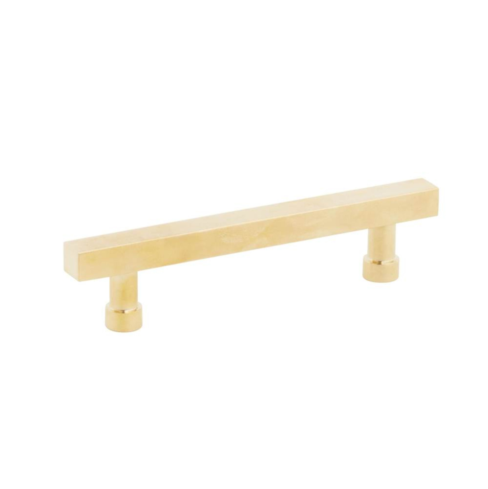 NOHO, Cabinet Pull, Square, 4'' cc, Unlacquered Brass