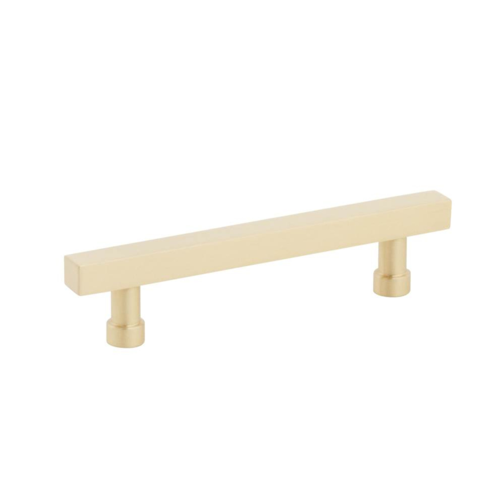 NOHO, Cabinet Pull, Square, 4'' cc, Satin Brass