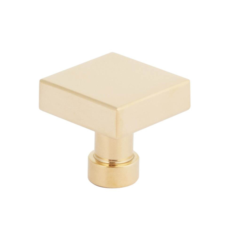 NOHO, Cabinet Knob, Square, Unlacquered Brass
