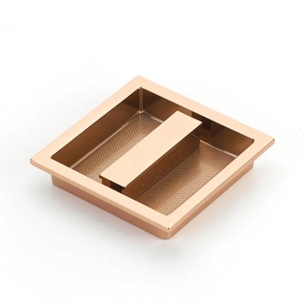 MODO Recessed Pull, Polished Rose Gold, 3-7/8'' x 3-7/8'' Overall