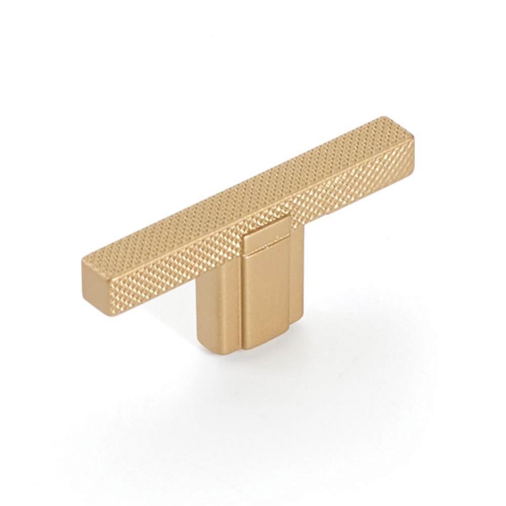 Quadrato, T-Knob, signature Satin Brass, 2-1/2''