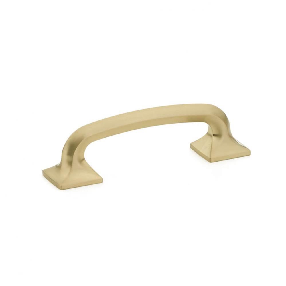 Pull, Square Bases, Signature Satin Brass, 3-1/2'' cc